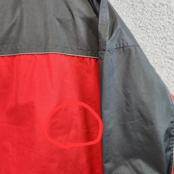 VTG Marlboro Full Zip Hooded Rain Jacket Mens XXL Red Gray Outerwear Retro - Picture 14 of 16